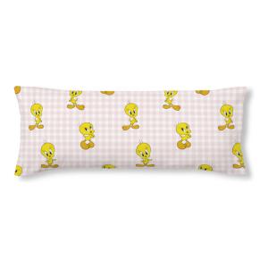 FUNDA DE ALMOHADA 100% ALGODÓN TWEETY VICHY PINK CAMA DE 90.