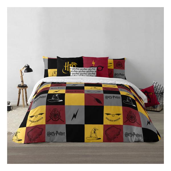 FUNDA NÓRDICA CON BOTONES 100% ALGODÓN MODELO HOGWARTS CUADROS PARA CAMA DE 180 (260X240 CM) - imagen 1