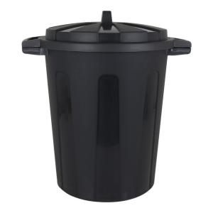 CUBO BASURA CON TAPA 100L NEGRO