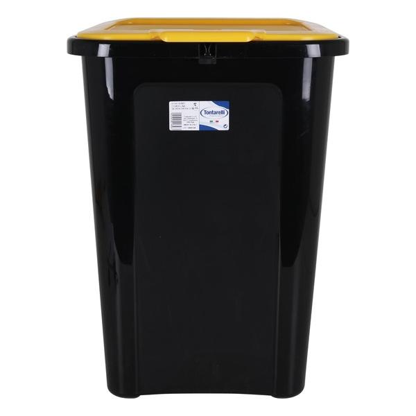 CUBO BASURA COVERLINE 44L NEGRO/TAPA AMARILLA