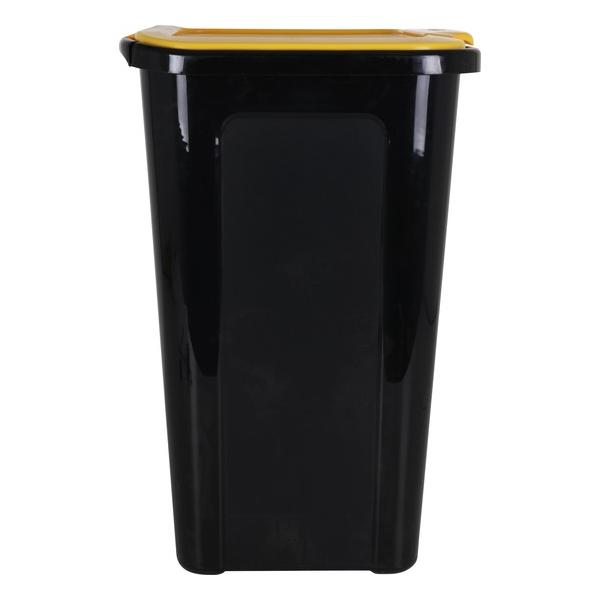 CUBO BASURA COVERLINE 44L NEGRO/TAPA AMARILLA - imagen 1