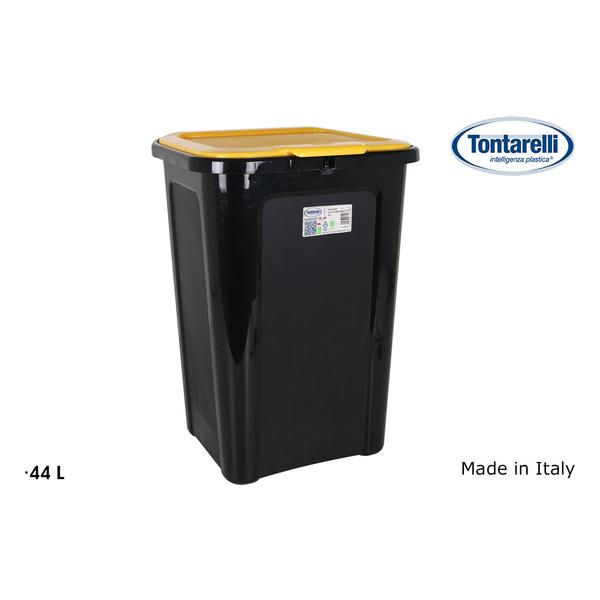 CUBO BASURA COVERLINE 44L NEGRO/TAPA AMARILLA - imagen 3