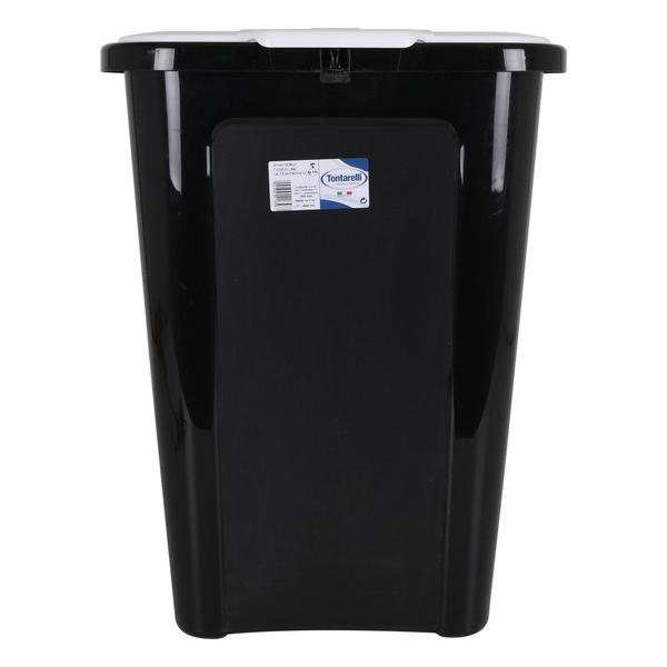 CUBO BASURA COVERLINE 44L NEGRO/TAPA BLANCA