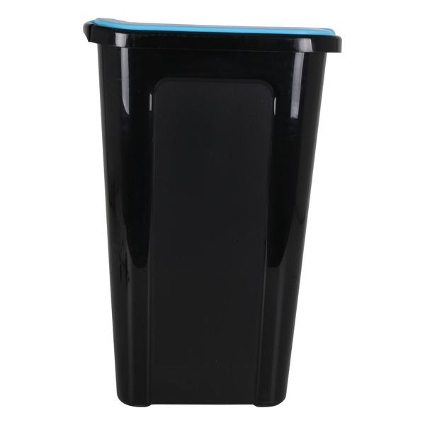 CUBO BASURA COVERLINE 44L NEGRO/TAPA AZUL - imagen 1