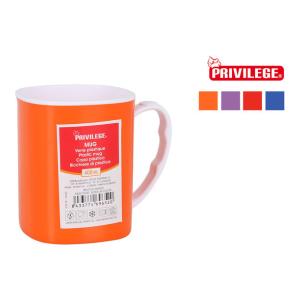 MUG PLÁSTICO 350ML BICOLOR PRIVILEGE - COLORES SURTIDOS