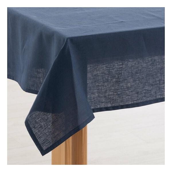 MANTEL HIDROFUGO ANTIMANCHAS LINO 100% NIGHT BLUE - imagen 1