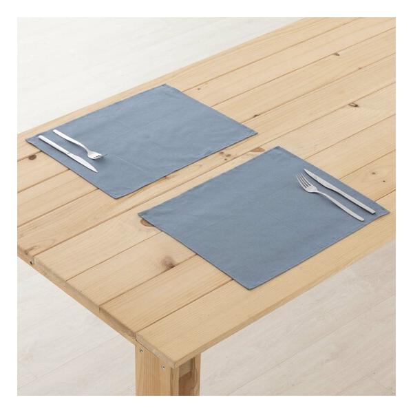 PACK 2 UNIDADES MANTEL INDIVIDUAL HIDROFUGADO ANTIMANCHAS LINO 100% DENIM BLUE