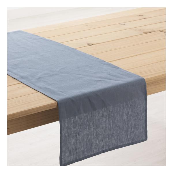 CAMINO DE MESA LINO 100% DENIM BLUE