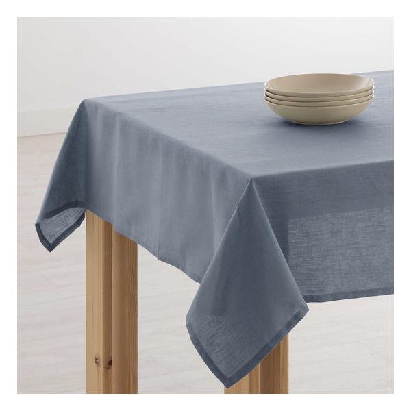 MANTEL HIDROFUGO ANTIMANCHAS LINO 100% DENIM BLUE