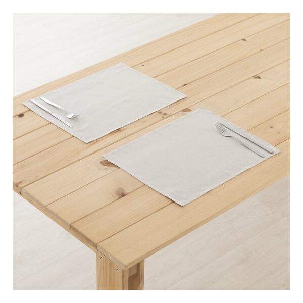 PACK 2 UNIDADES MANTEL INDIVIDUAL HIDROFUGADO ANTIMANCHAS LINO 100% LIGHT GREY