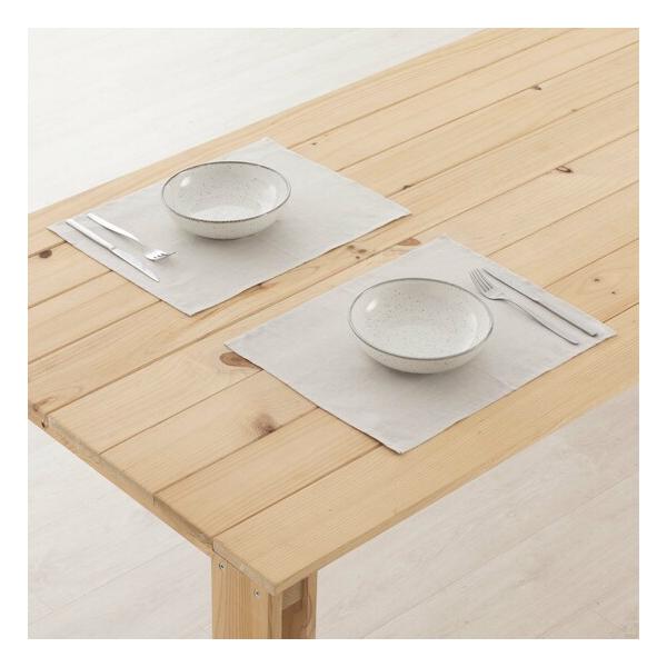 PACK 2 UNIDADES MANTEL INDIVIDUAL HIDROFUGADO ANTIMANCHAS LINO 100% LIGHT GREY - imagen 1