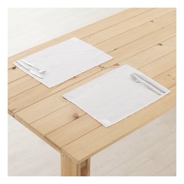 PACK 2 UNIDADES MANTEL INDIVIDUAL HIDROFUGADO ANTIMANCHAS LINO 100% BLANCO