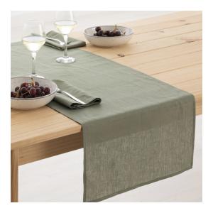 CAMINO DE MESA LINO 100% ARMY GREEN