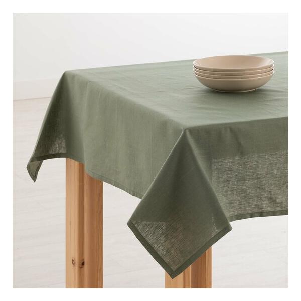 MANTEL HIDROFUGO ANTIMANCHAS LINO 100% ARMY GREEN