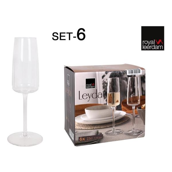 SET 6 COPAS CHAMPAGNE 23CL LEYDA