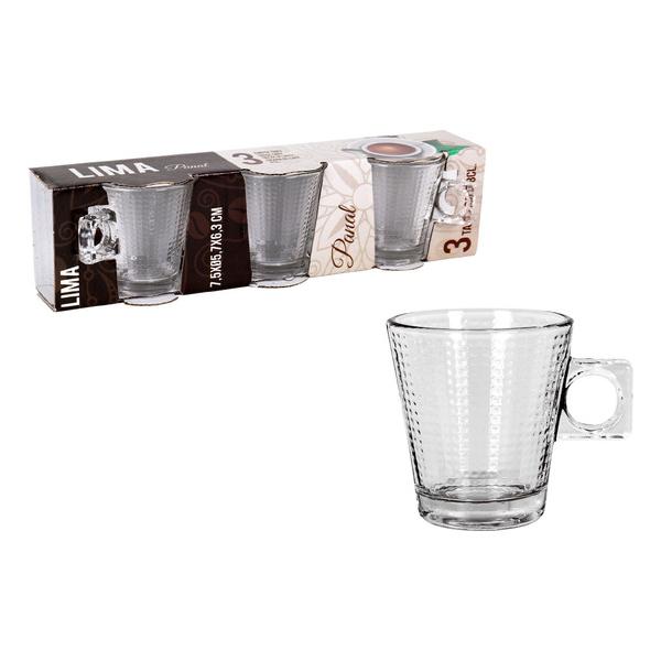 SET 3 TAZAS CAFE 8 CL LIMA PANAL