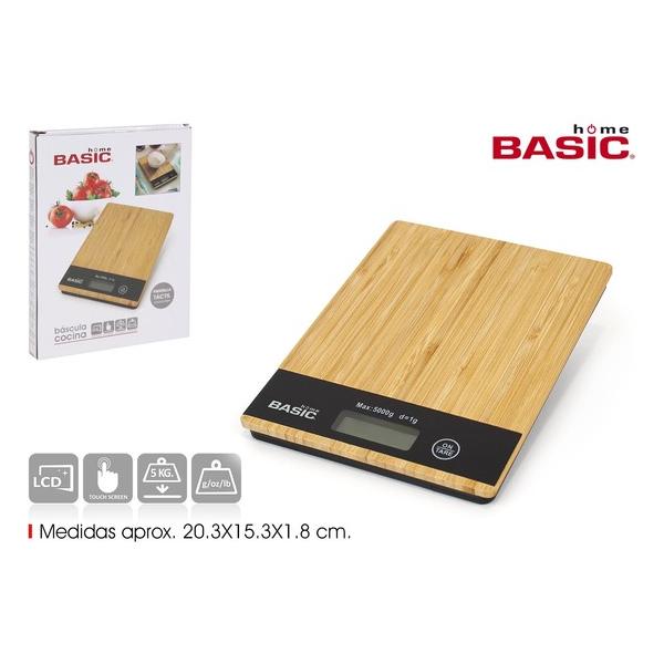 BASCULA COCINA DIGITAL CUAD. BAMBU BASIC H - imagen 3