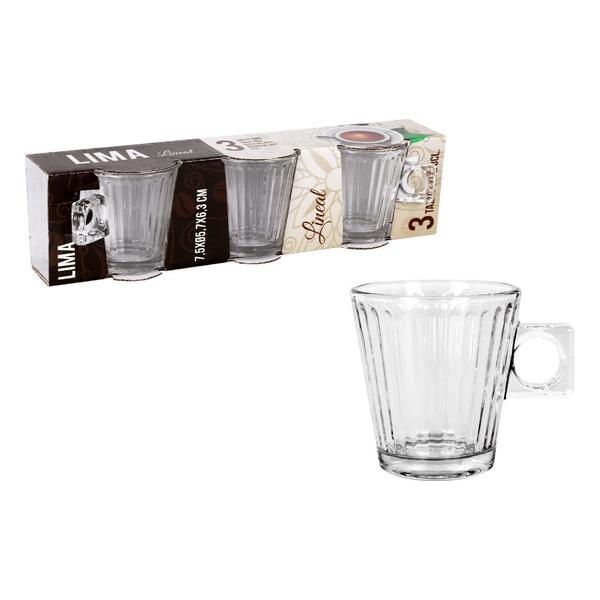 SET 3 TAZAS CAFE 8 CL LIMA LINEAL