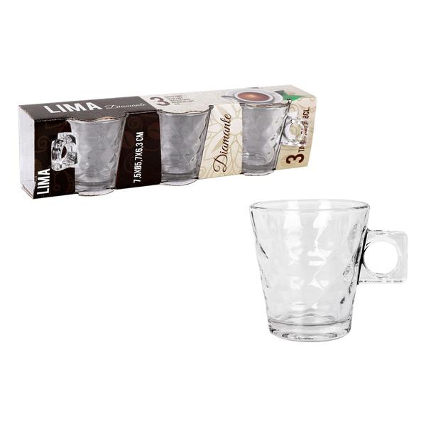 SET 3 TAZAS CAFE 8 CL LIMA DIAMANTE