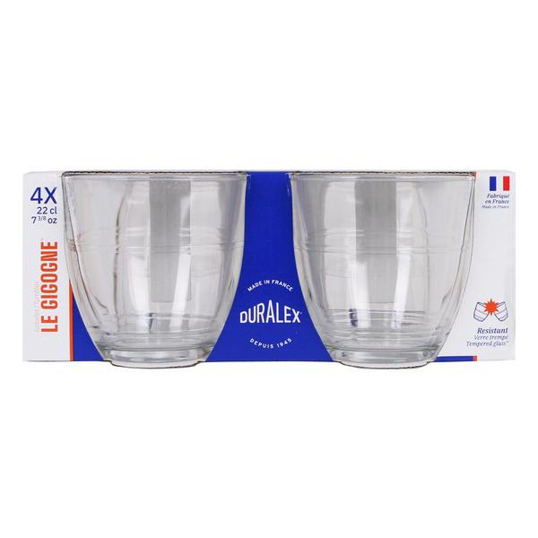 EK SET 4 VASOS TRANSPARENTE 220CC GIGOGNE