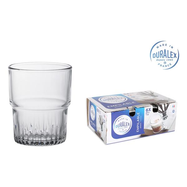 SET 6 VASOS TRANSPARENTE 20CL APILABLE