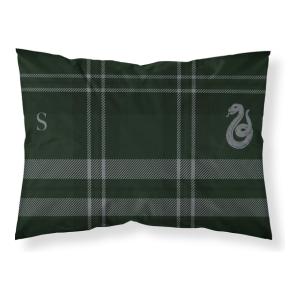 FUNDA DE ALMOHADA 100% ALGODÓN MODELO SLYTHERIN CUADRO DE 50X80CM.