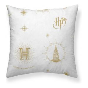 FUNDA DE ALMOHADA 100% ALGODÓN MODELO HOGWARTS GOLD CHRISTMAS DE 65X65 CM.