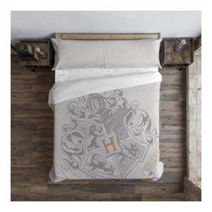 FUNDA NÓRDICA CON BOTONES 100% ALGODÓN MODELO HOGWARTS GREY PARA CAMA DE 135/140 (220X220 CM)