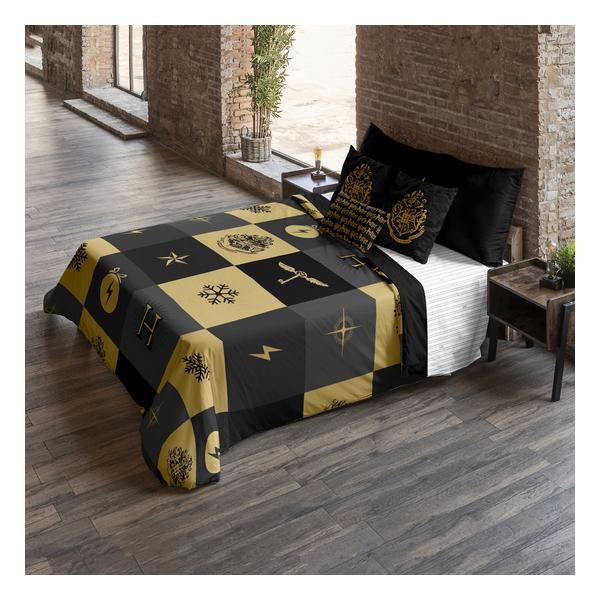 FUNDA NÓRDICA CON BOTONES 100% ALGODÓN MODELO HOGWARTS CUADROS NAVIDAD PARA CAMA DE 80 (140X200 CM.)