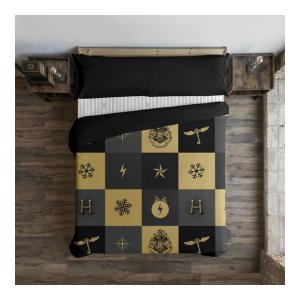 FUNDA NÓRDICA CON BOTONES 100% ALGODÓN MODELO HOGWARTS CUADROS NAVIDAD PARA CAMA DE 80 (140X200 CM.)