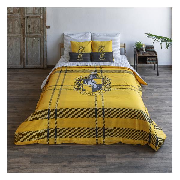 FUNDA NÓRDICA CON BOTONES 100% ALGODÓN MODELO CLASSIC HUFFLEPUFF PARA CAMA DE 105 (180X220 CM) - imagen 1