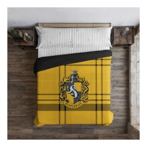 FUNDA NÓRDICA CON BOTONES 100% ALGODÓN MODELO CLASSIC HUFFLEPUFF PARA CAMA DE 105 (180X220 CM)