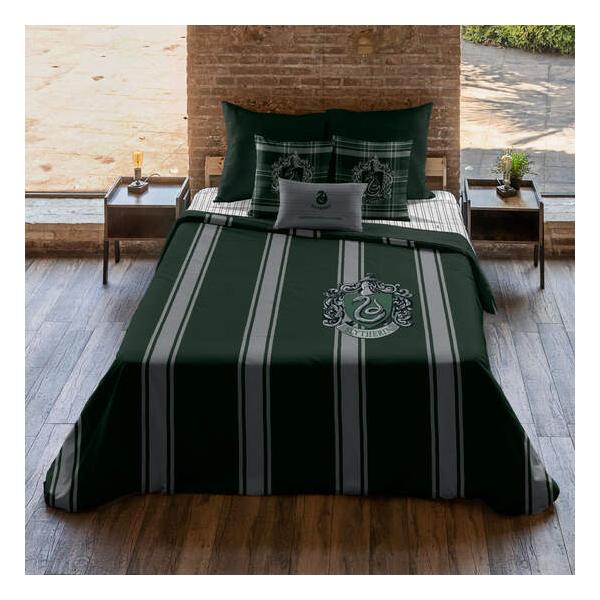 FUNDA NÓRDICA CON BOTONES 100% ALGODÓN MODELO SLYTHERIN RAYAS PARA CAMA DE 135/140 (220X220 CM) - imagen 2