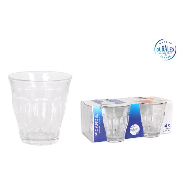 SET 4 VASOS TRANSPARENTE 130CC PICARDIE