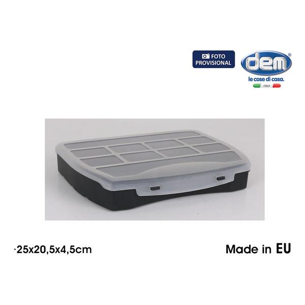 CAJA ORGANIZADORA 25X205X45CM C/COMPART. Y TAPA CLASSIC