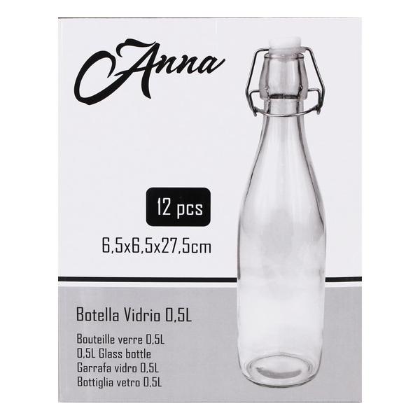 BOTELLA VIDRIO 0.5L TAPÓN CLÁSICO ANNA - imagen 1