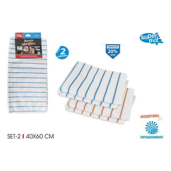 SET2 BAYETAS MICROFIBRA 40X60CM SUPERNET