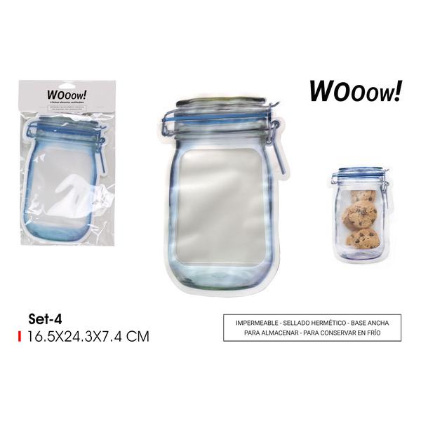 SET 4 BOLSA ALIMEN.REUTIL.16.5X24.3-WOOOW