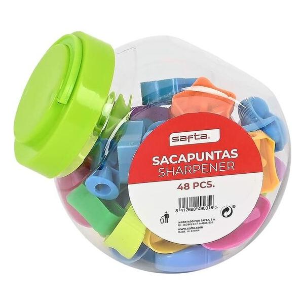 BOTE 48 PCS SACAPUNTAS SURTIDO SAFTA