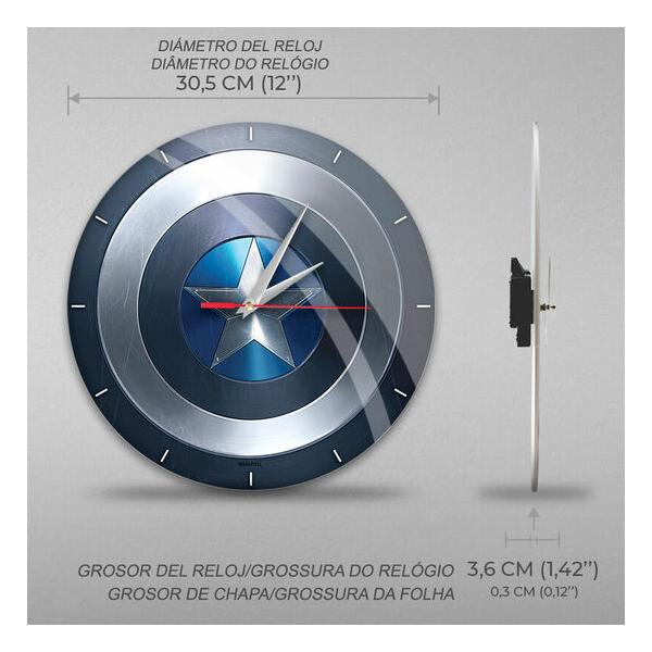 RELOJ PARED CAPITAN AMERICA MARVEL - imagen 2