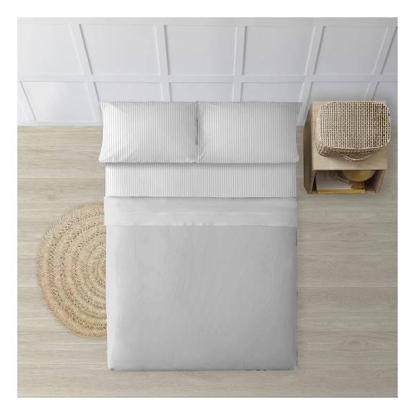 JUEGO DE SÁBANAS 100% ALGODÓN MODELO PAPAMOA GRIS LISO PARA CAMA DE 180.