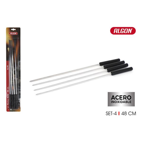 SET 4 PINCHOS METAL M/PLAST.48CM ALGON