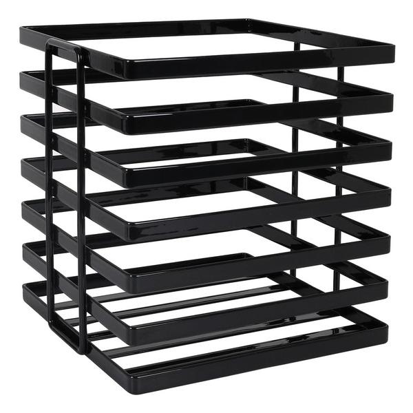 SOPORTECESTA METAL CUADRADO NEGRO 25X25