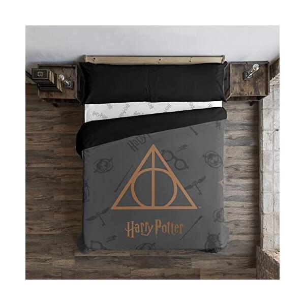 FUNDA NÓRDICA MICROSATÉN MODELO DEATHLY HALLOWS PARA CAMA DE 90 ( 155X220 CM.)