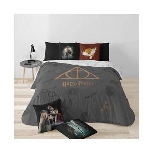 FUNDA NÓRDICA MICROSATÉN MODELO DEATHLY HALLOWS PARA CAMA DE 90 ( 155X220 CM.)