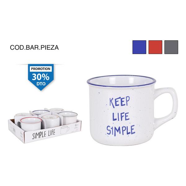 MUG 235CC SIMPLE LIFE - COLORES SURTIDOS