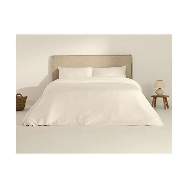 FUNDA NÓRDICA SATÉN 300 HILOS NATURAL PARA CAMA DE 90 ( 155X220 CM.)