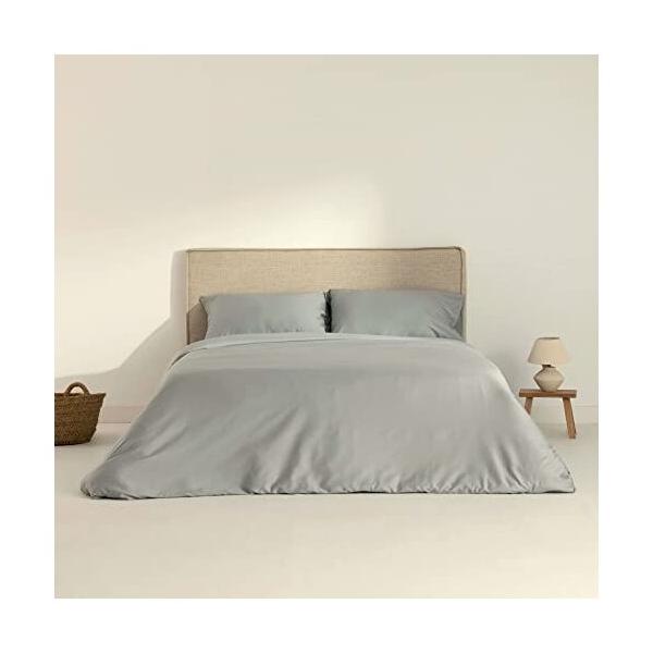 FUNDA NÓRDICA SATÉN 300 HILOS ULTIMATE GREY PARA CAMA DE 135/140 (220X220 CM)