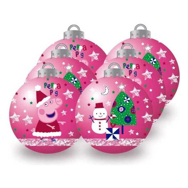 BOLAS NAVIDAD 8CM PACK 6 PEPPA PIG 