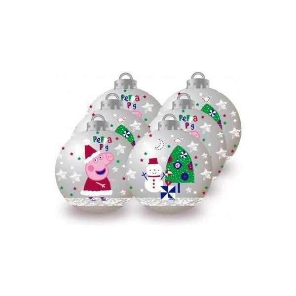 BOLAS NAVIDAD 8CM PACK 6 PEPPA PIG 